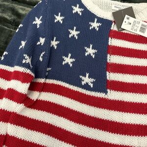 Grayson Threads American Flag Knit Sweater NEW medium